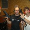 David Packouz and Efraim Diveroli at the American Gun Range, Miami 2006