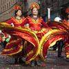 Traditional dancers in the Lunar New Year parade in Chinatown, NY.