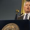 Mayor Bill de Blasio speaks at a press conference about Myls Dobson on January 17th.