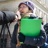 Manhattan Councilwoman Margaret Chin talks to press and advocates at a rally on the steps of City Hall. 