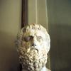 Shields and Powell deconstruct the Socratic Q&A Format in <em>I Think You're Totally Wrong</em>. Marble bust of Plato