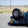 traffic crash, flipped car