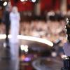 One of the best picture Oscar statuettes appears off stage as Warren Beatty and Faye Dunaway announce the best picture winner at the Oscars on Sunday, Feb. 26, 2017, at the Dolby Theatre in L.A.