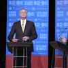 Mayor Bill de Blasio, left, and mayoral candidate Sal Albanese participate in the 2nd mayoral debate at the CUNY Graduate Center on Wednesday, Sept. 6, 2017