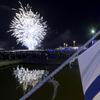Fireworks end the festivities of Finnish independence, in Helsinki, Finland, Dec. 6, 2017. 