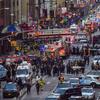 Law enforcement officials work following an explosion near New York's Times Square on Monday, Dec. 11, 2017.