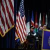 President Donald Trump speaks during the FBI National Academy graduation ceremony, Friday, Dec. 15, 2017, in Quantico, Va. 