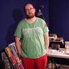 Dan Deacon in the soundproofed portion of his studio in Baltimore, Md.