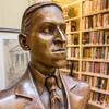 Bronze bust of H.P. Lovecraft at the Providence Athenaeum. Providence, Rhode Island.