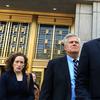 Former Senate Leader Dean Skelos leaves court after being sentenced to 5 years on corruption charges.