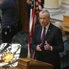 New Jersey Gov. Phil Murphy addresses a gathering as he unveils his 2019 budget Tuesday, March 13, 2018, in the Assembly chamber of the Statehouse in Trenton, N.J.
