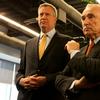 Mayor Bill de Blasio and Police Commissioner Bill Bratton at the NYPD's new police academy in Queens.