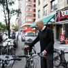 Matthew Shefler on one of his outings in which he confronts electric bike riders, enters businesses to discuss the law, and discusses the issue with local residents.
