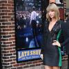 Musician Taylor Swift arrives at 'Late Show with David Letterman' at Ed Sullivan Theater on October 28, 2014 in New York City.