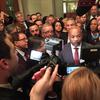 State Assembly Speaker Carl Heastie met with reporters on Wednesday evening as talks to reach a budget deal collapsed.