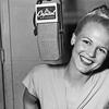 Peggy Lee records in the Capitol Records studios on April 10, 1946 in Los Angeles, California.