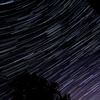 Star trails with meteor shower