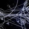 abstract drawing of particle trajectory 