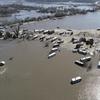 This Wednesday, March 20, 2019 aerial photo shows flooding near the Platte River in in Plattsmouth, Neb., south of Omaha. 