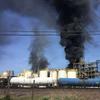 This photo taken by the Harris County Fire Marshal's Office shows the KMCO Chemical plant Tuesday, April 2, 2019, in Crosby, Texas. 