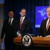Secretary of State Mike Pompeo speaks at a news conference to announce the Trump administration's plan to designate Iran's Revolutionary Guard a 'foreign terrorist organization,' Monday, April 8, 2019