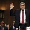 Attorney General William Barr is sworn in to testify before the Senate Judiciary Committee hearing on Capitol Hill in Washington, Wednesday, May 1, 2019, on the Mueller Report. 