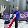 In this Wednesday, May 22, 2019, file photo, Beck Gerritson, president of Eagle Forum of Alabama, speaks at an anti-abortion rally outside the Capitol in Montgomery, Ala. 