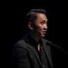 Vietnamese writer Viet Thanh Nguyen, 2016 storytelling Pulitzer prize winner, reads during the 'La Milanesiana' cultural event, in Milan Italy, Tuesday, July 11, 2017.