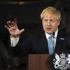 Britain's Prime Minister Boris Johnson gestures during a speech on domestic priorities at the Science and Industry Museum in Manchester, England, Saturday July 27, 2019.