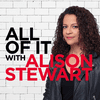 Alison Stewart, host of All of It, against a white tiled wall