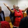 Botham Jean's mother, Allison Jean, rejoices in the courtroom after fired Dallas police Officer Amber Guyger was found guilty of murder, Tuesday, Oct. 1, 2019, in Dallas.