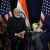 President Donald Trump meets with Indian Prime Minister Narendra Modi at the United Nations General Assembly, in New York.