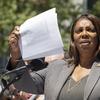 New York Attorney General Letitia James talks at a news conference about the Supreme Court's decision to deny a citizenship question on the 2020 census, Thursday, June 27, 2019 in New York.