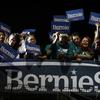 Supporters of Democratic presidential candidate Sen. Bernie Sanders, I-Vt., cheer as they watch results of the Nevada Cacus during a campaign event in San Antonio, Saturday, Feb. 22, 2020.