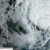 In this satellite image made available by NOAA shows Tropical Storm Arthur off the coast of North Carolina, Monday, May 18, 2020.