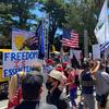 Protesters gathered outside the 'Liberty Fest' rally in front of California State Capitol, Saturday, May 23, 2020, in Sacramento, Calif., to protest Gov. Gavin Newsom's Stay At Home Order.