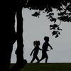 Kids run through trees at the Liberty Memorial after watching aircraft from nearby Whiteman Air Force base fly over Tuesday, April 28, 2020, in Kansas City, Mo. 
