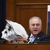 Rep. Steve Scalise, R-La., holds up documents detailing President Donald Trump's plan for dealing with the Coronavirus during a House Subcommittee on the Coronavirus crisis hearing, Friday, July 31.