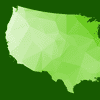 a green abstract map of the us