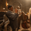 From left, Chadwick Boseman, Michael Potts and Colman Domingo play members of the band in “Ma Rainey's Black Bottom.” 