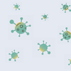 illustrations of abstract coronavirus cells