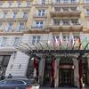 Exterior view of the 'Grand Hotel Wien' in Vienna, Austria, Friday, April 9, 2021 where closed-door nuclear talks with Iran take place.