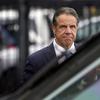 New York Gov. Andrew Cuomo prepares to board a helicopter after announcing his resignation, Tuesday, Aug. 10, 2021, in New York.