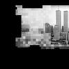A pixelated illustration of the Twin Towers