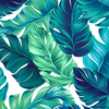 a lush illustration of banana leaves on a white background