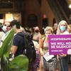 Opponents of a total ban on abortion gather in the lobby of the South Carolina Statehouse on Tuesday, Aug. 30, 2022, in Columbia, S.C.