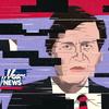 An illustrated image of former Fox News anchor, Tucker Carlson, with a Fox News bug in the lower left corner, and the image distorted like there's cable interference. 