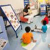 Pre-K teacher Vera Csizmadia teaches 3- and 4-year-old students in her classroom at the Dr. Charles Smith Early Childhood Center, Thursday, Sept. 16, 2021, in Palisades Park, N.J. Gov. Phil Murphy tou