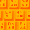 Image of characters on a Chinese language keyboard.