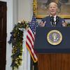 President Joe Biden delivers remarks on funding for Ukraine from the Roosevelt Room of the White House, Wednesday, Dec. 6, 2023, in Washington. 